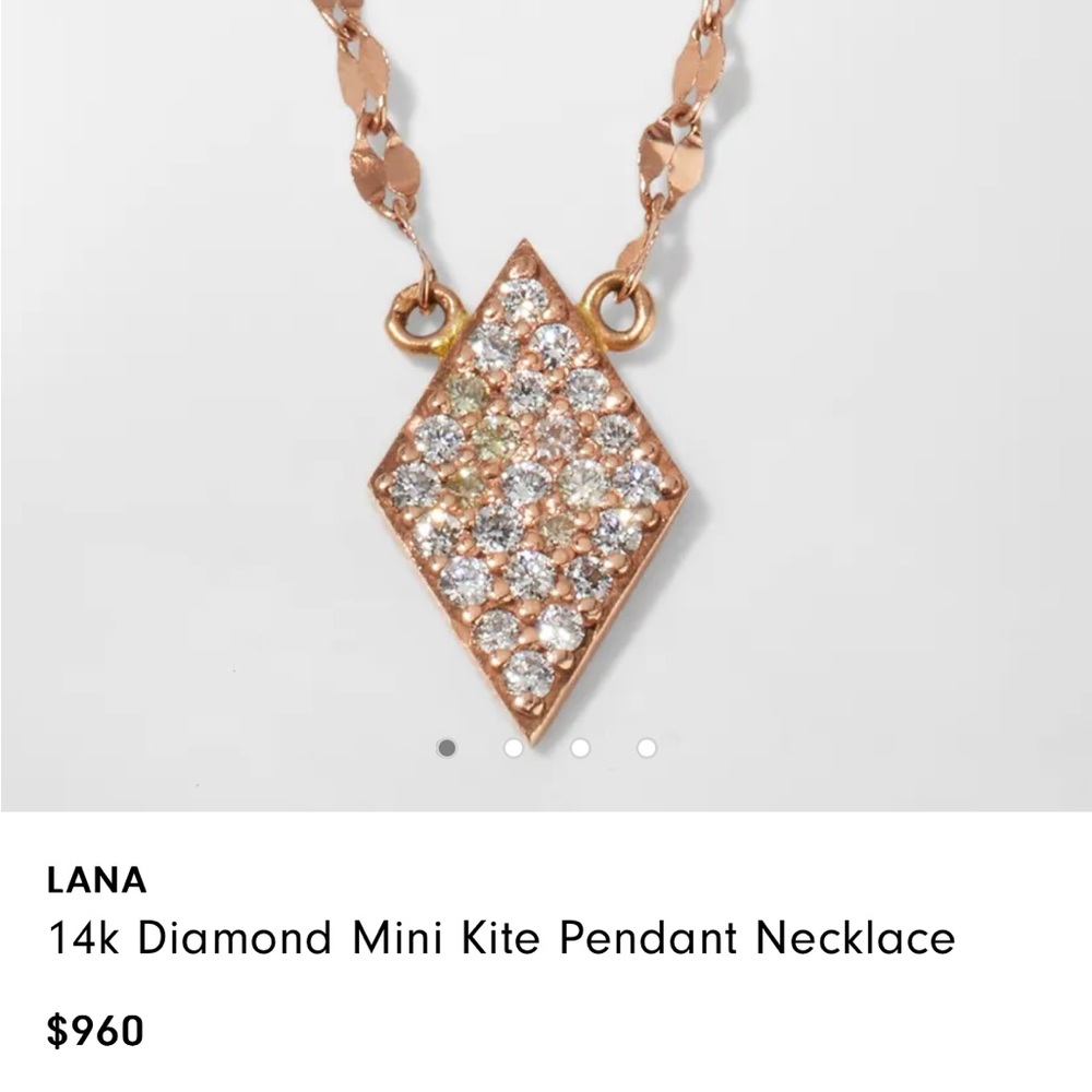 LANA
14k Diamond Mini Kite Pendant Necklace - Picture 3 of 8